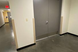 Copaken Brooks Plaza Colonnade Office Tower Hallway double doors featuring wall corner guards.