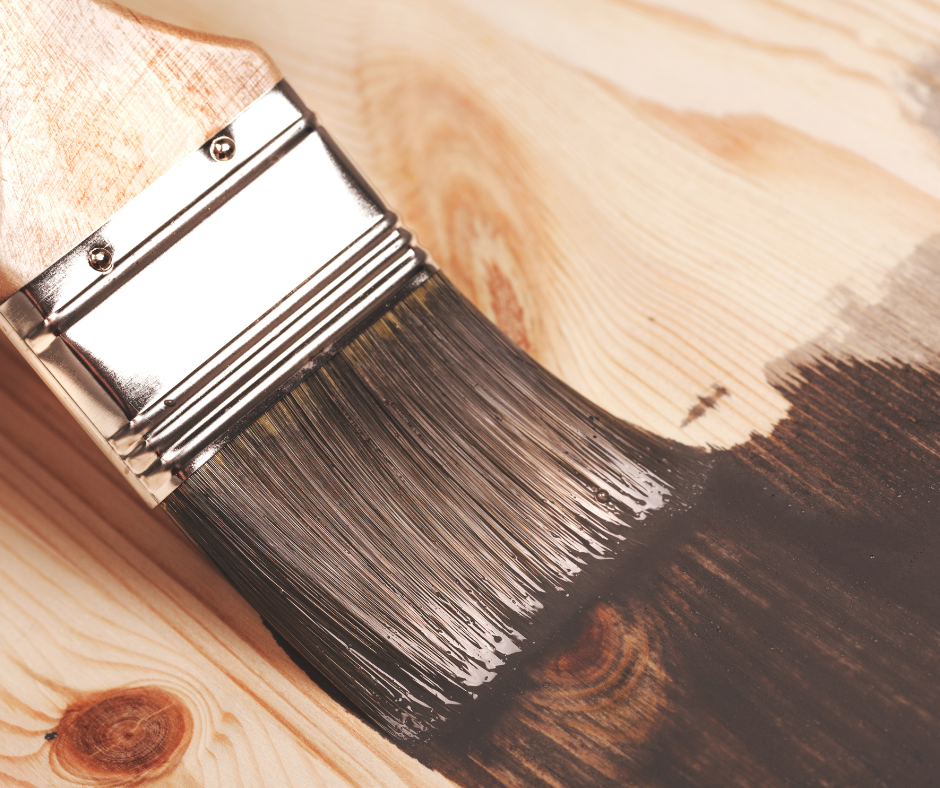 staining a deck with a brush