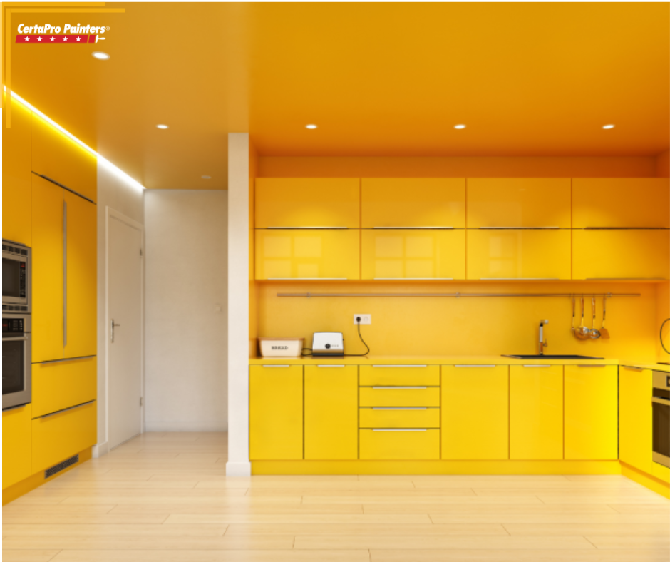kitchen color drenched yellow