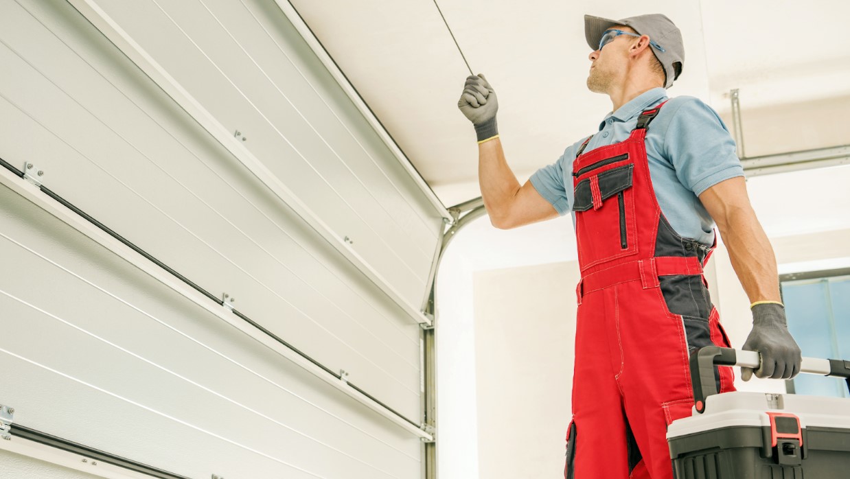 garage door being painted